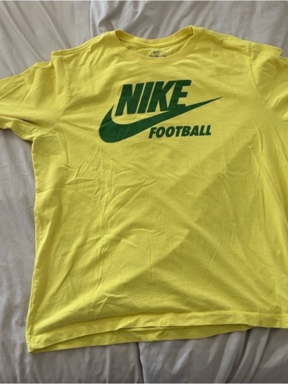 Nike Mens DriFit Yellow Football Logo long sleeve T-Shirt
